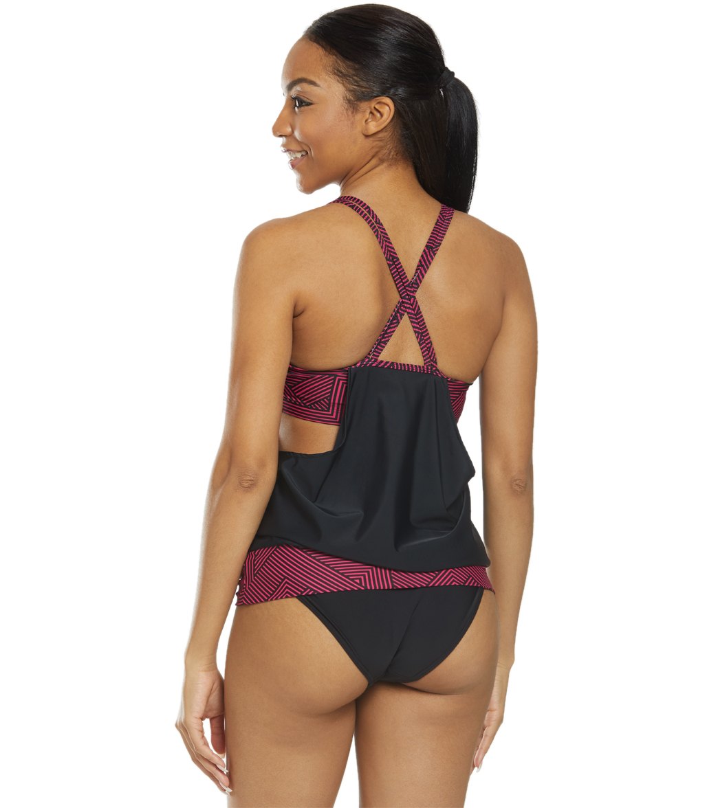  Sporti Active Chevron Double Cross Tankini Top
