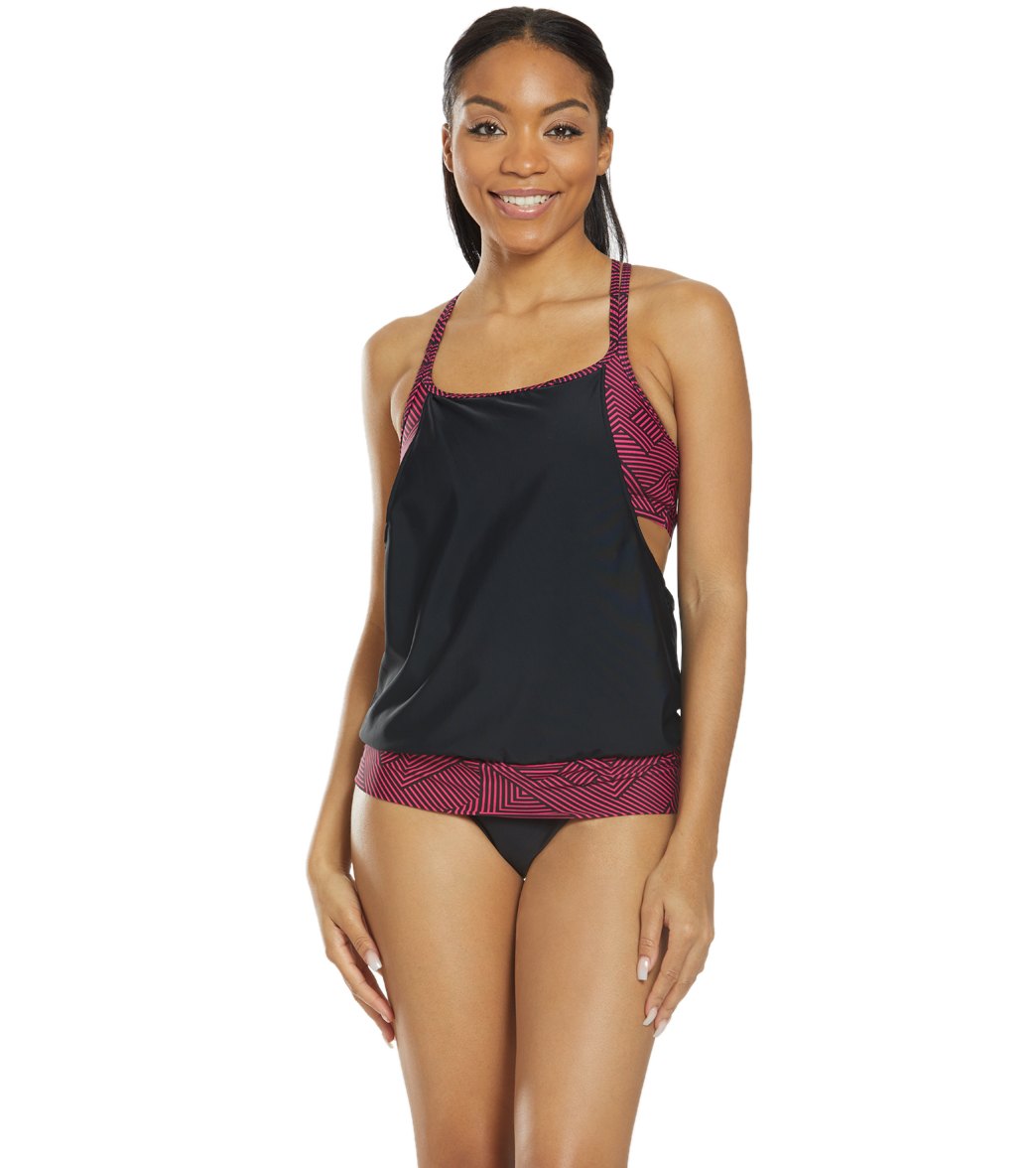  Sporti Active Chevron Double Cross Tankini Top