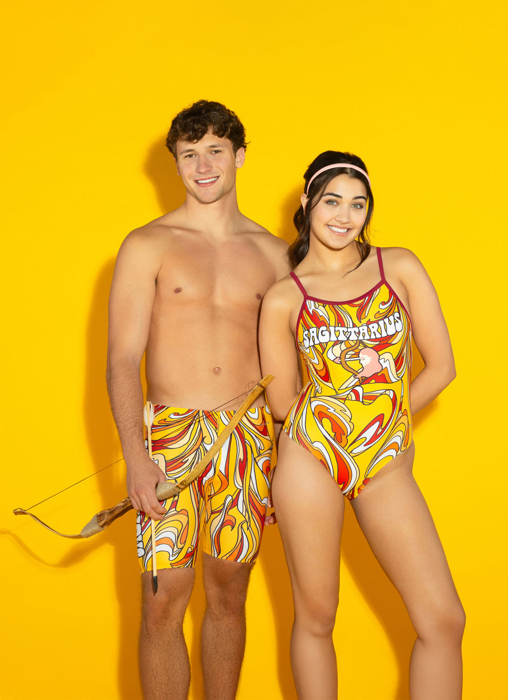  Sporti Groovy Zodiac Sagittarius Thin Strap One Piece Swimsuit (22-44)