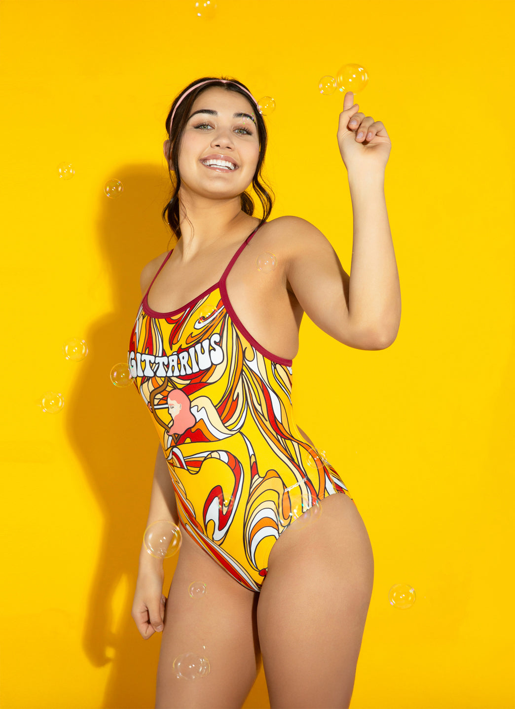  Sporti Groovy Zodiac Sagittarius Thin Strap One Piece Swimsuit (22-44)