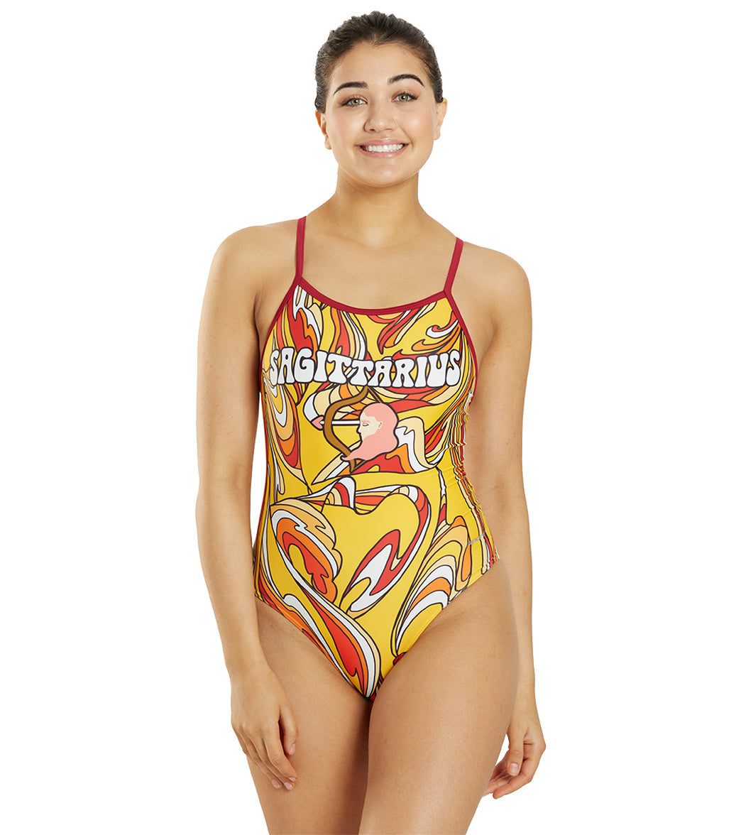  Sporti Groovy Zodiac Sagittarius Thin Strap One Piece Swimsuit (22-44)