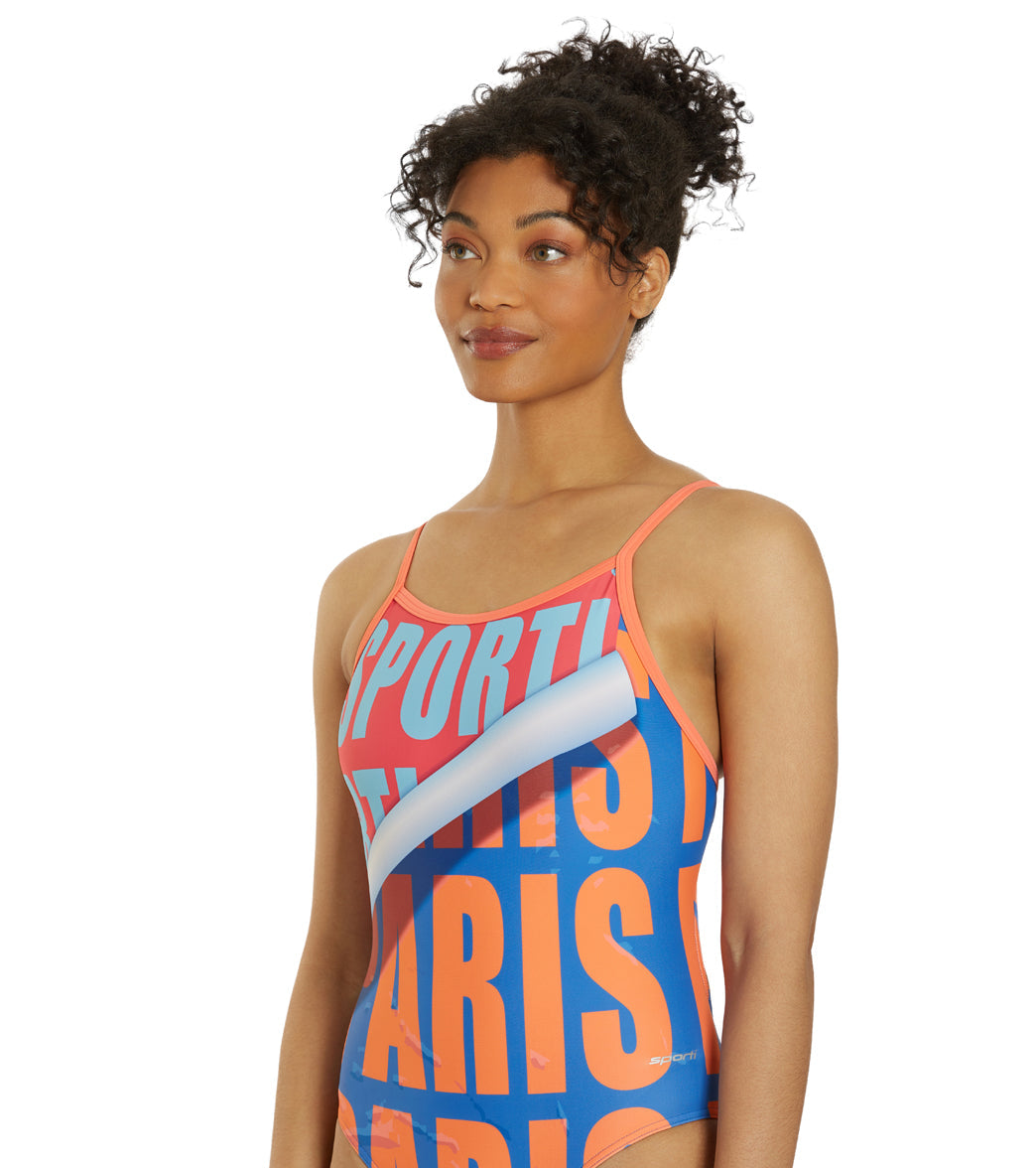  Sporti Paris Metro Pop Thin Strap One Piece Swimsuit (22-44)