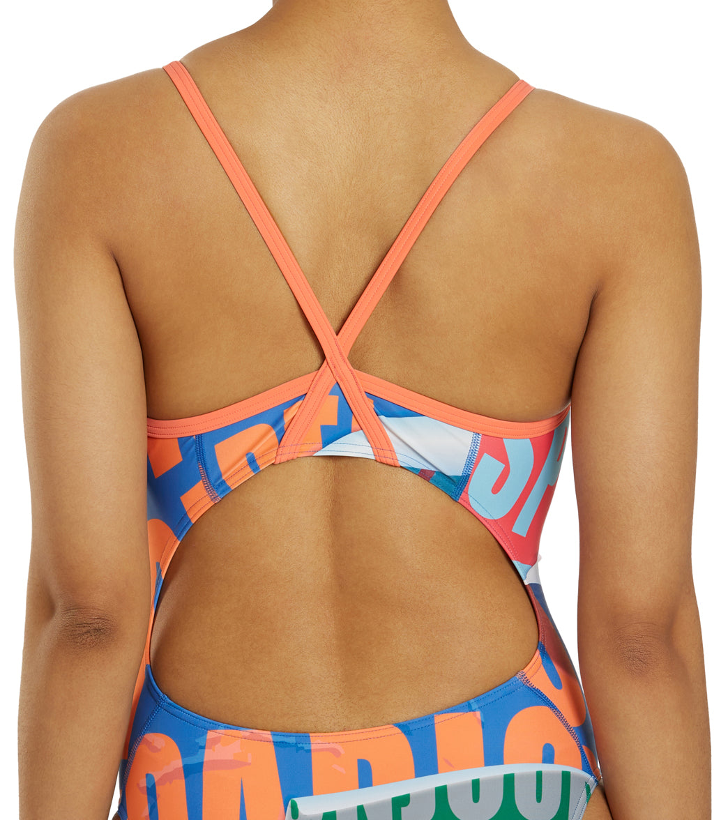  Sporti Paris Metro Pop Thin Strap One Piece Swimsuit (22-44)
