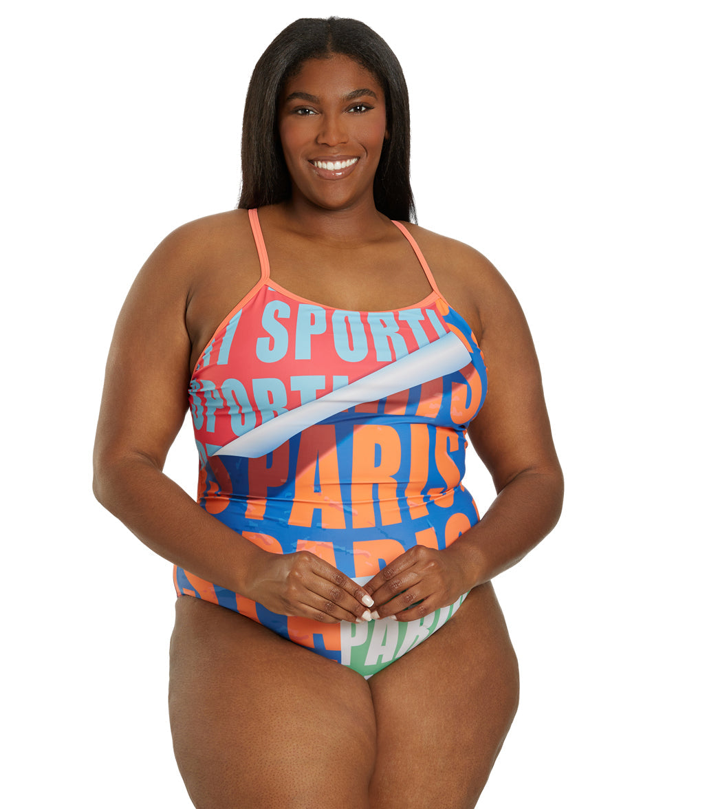  Sporti Paris Metro Pop Thin Strap One Piece Swimsuit (22-44)