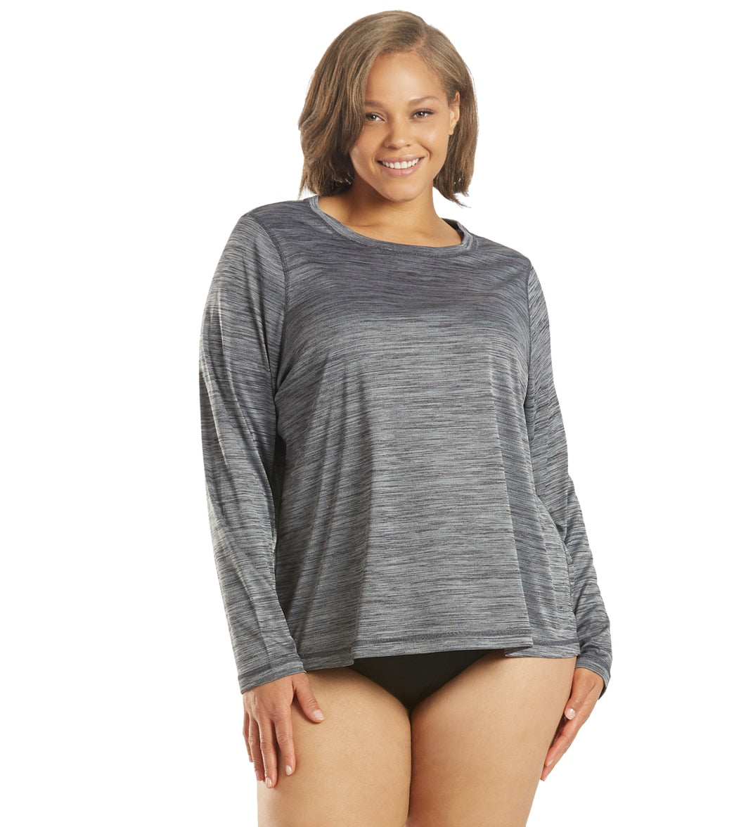  Sporti Women's Plus Size L/S Hybrid UPF 50+ Sun Shirt