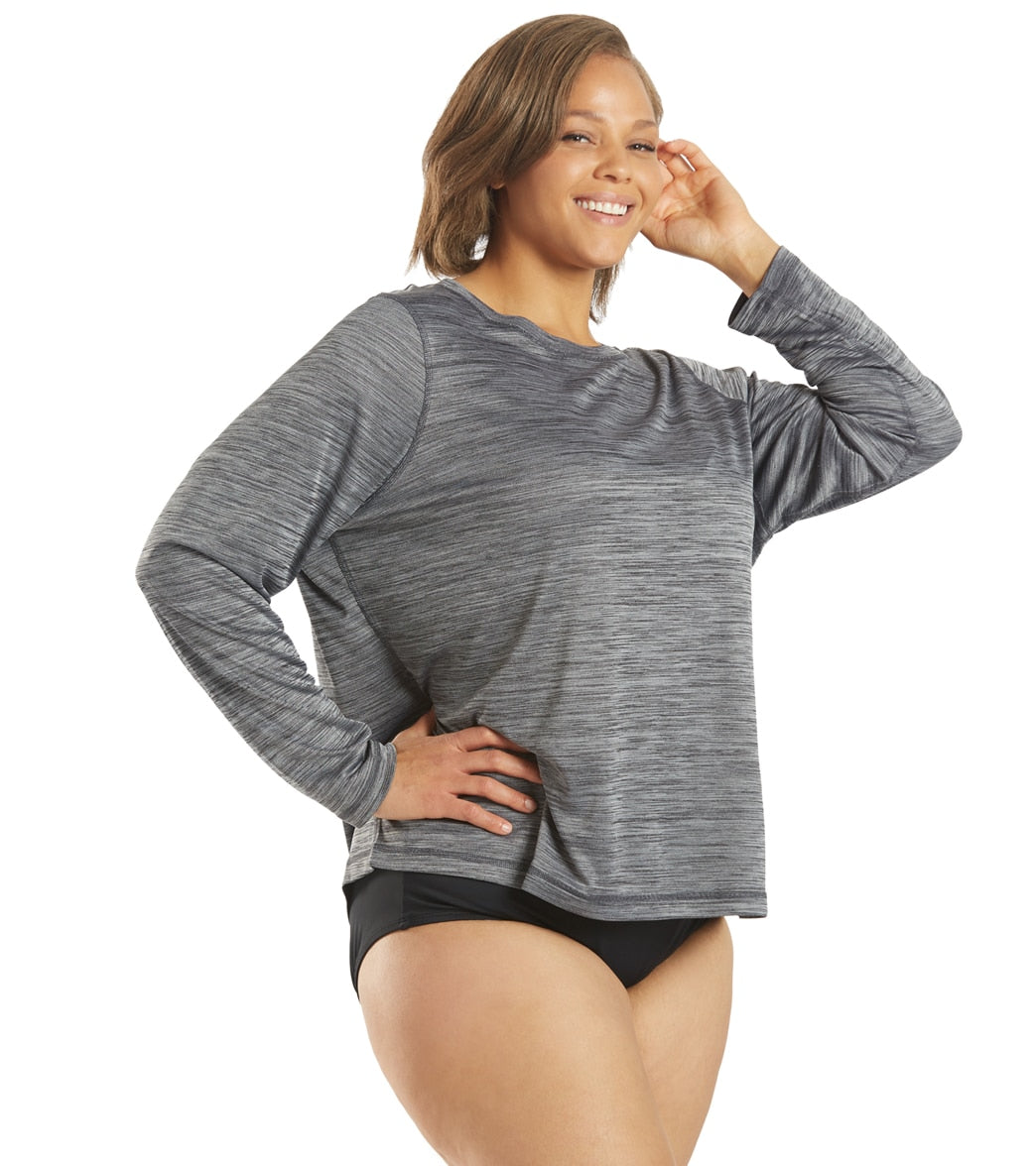  Sporti Women's Plus Size L/S Hybrid UPF 50+ Sun Shirt