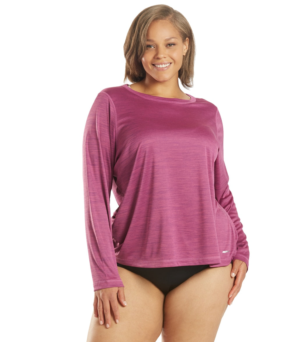  Sporti Women's Plus Size L/S Hybrid UPF 50+ Sun Shirt