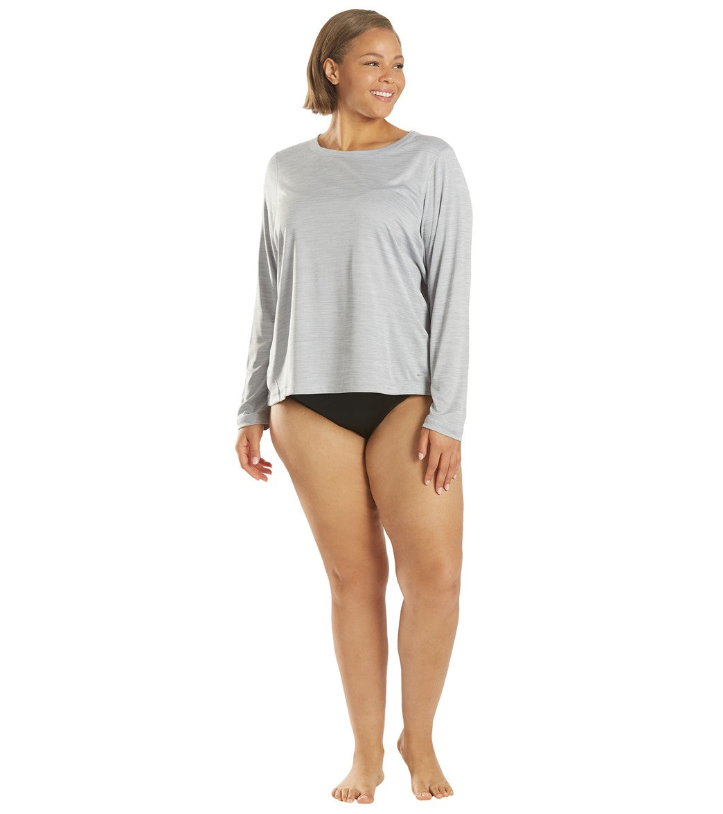 Sporti Women's Plus Size L/S Hybrid UPF 50+ Sun Shirt
