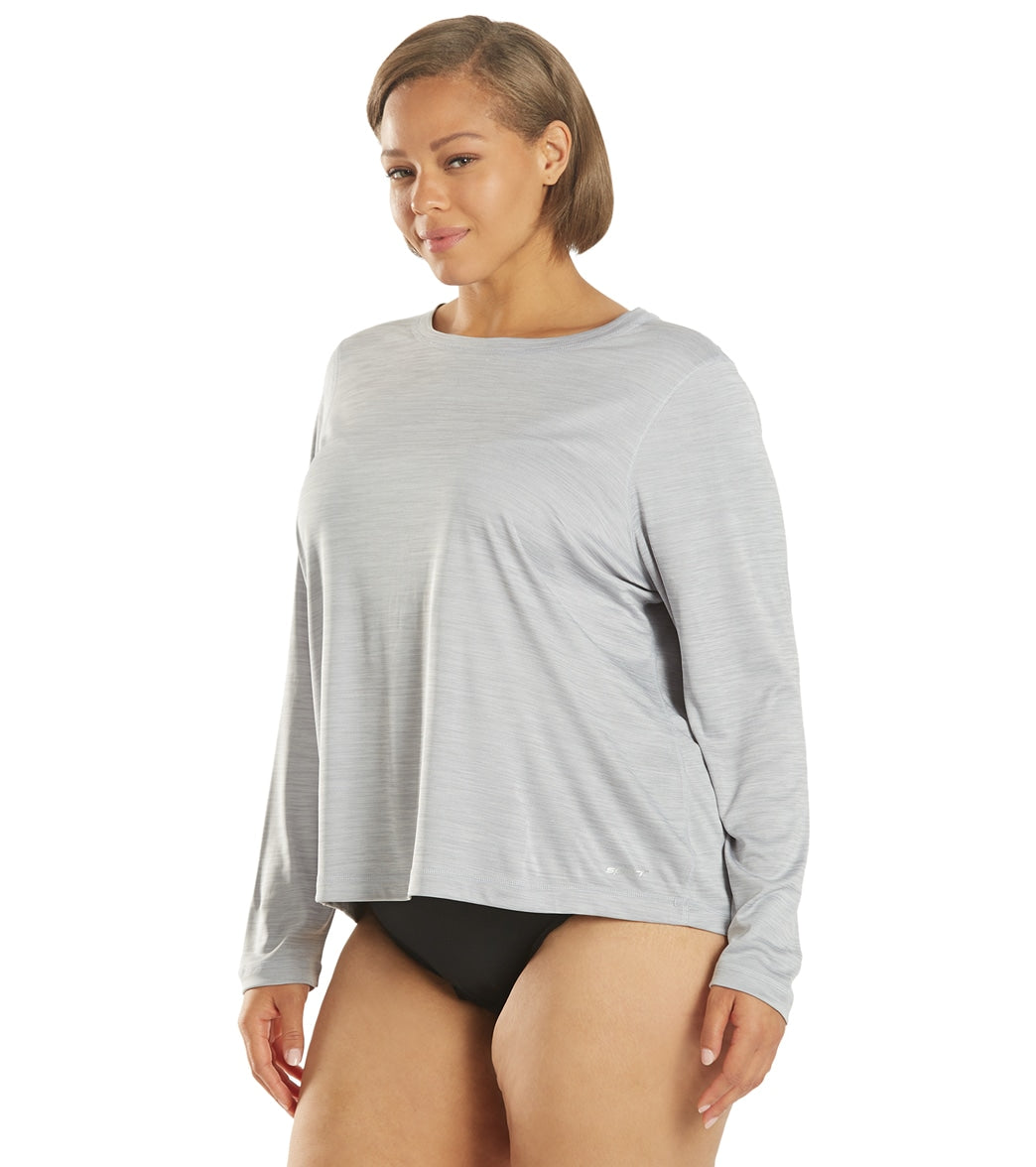  Sporti Women's Plus Size L/S Hybrid UPF 50+ Sun Shirt