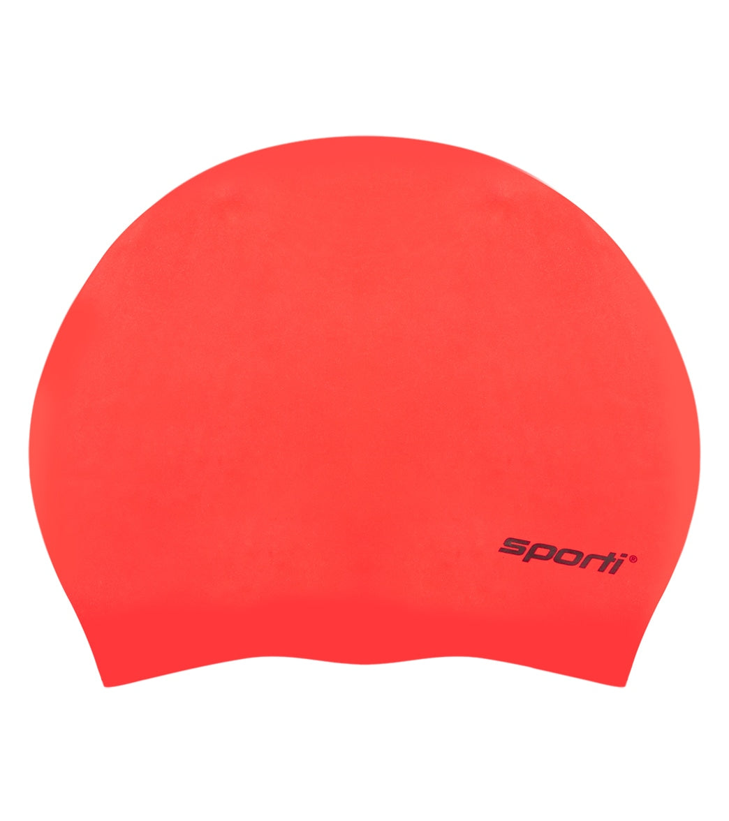  Sporti Long Hair Silicone Swim Cap Set Of 2