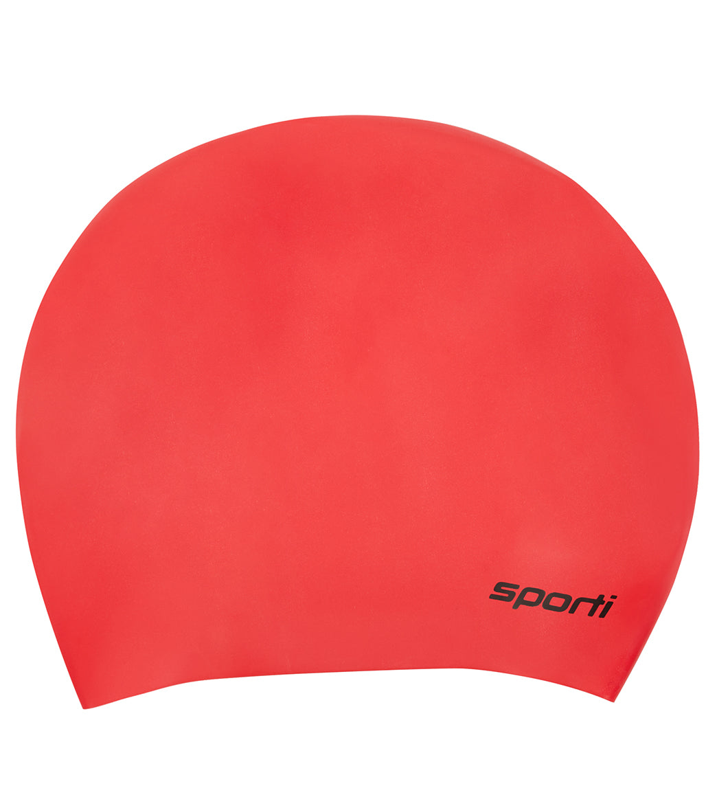  Sporti Long Hair Silicone Swim Cap Set Of 2