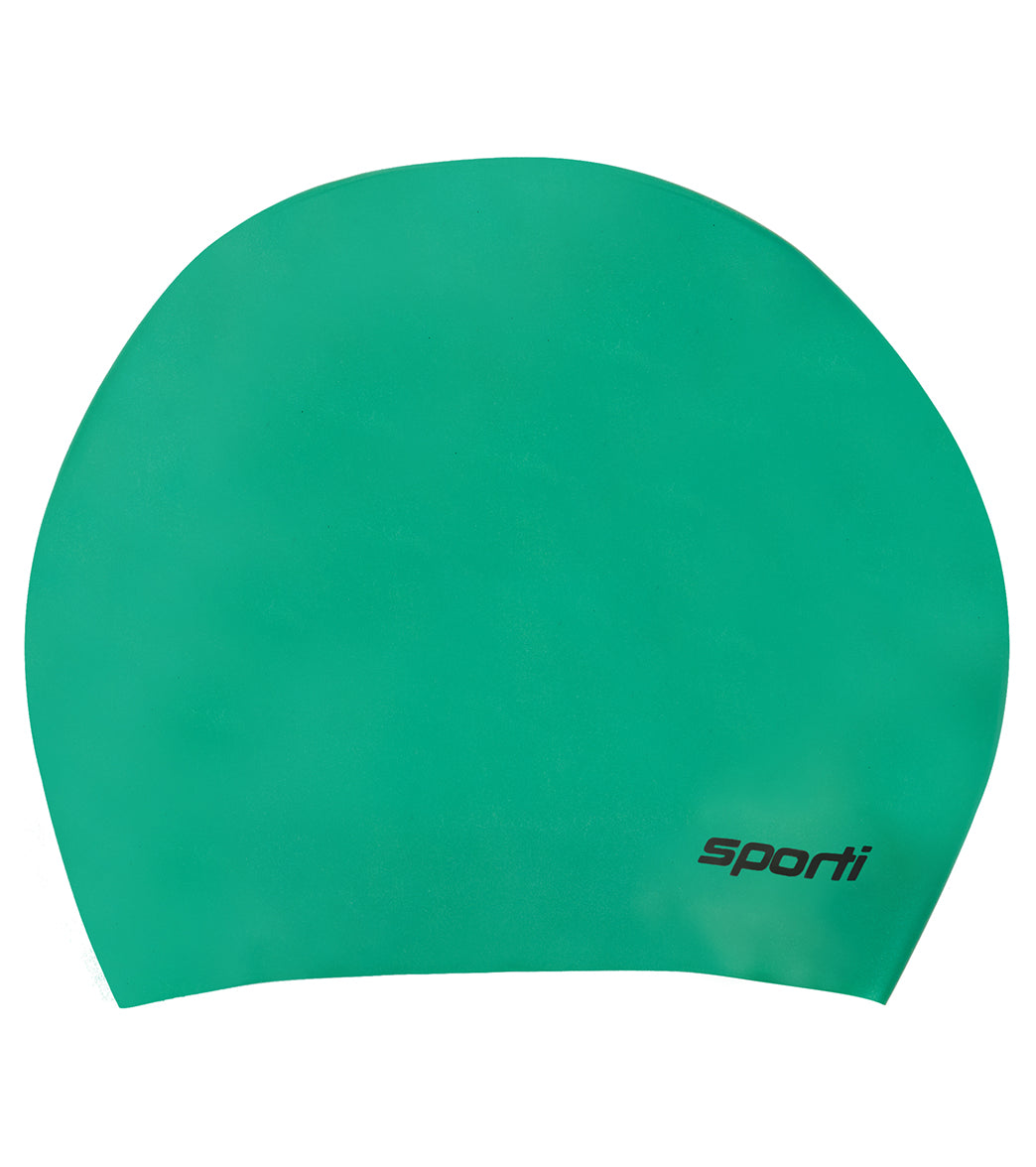  Sporti Long Hair Silicone Swim Cap Set Of 2