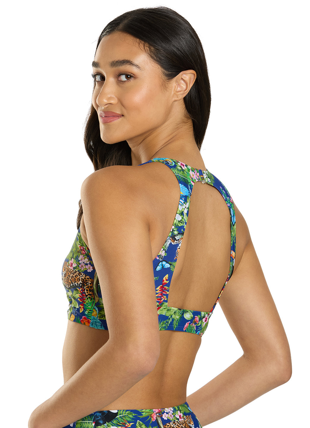  Sporti Active Tropical Oasis High Neck Crop Bikini Top