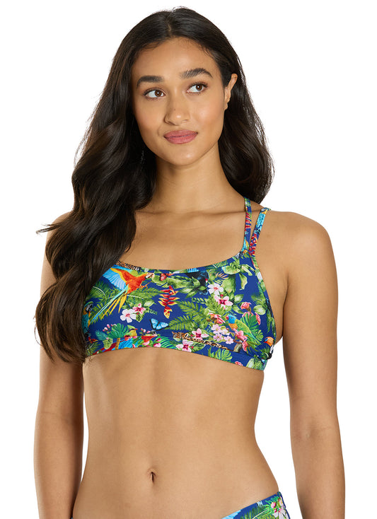  Sporti Active Tropical Oasis Double Cross Workout Bikini Top
