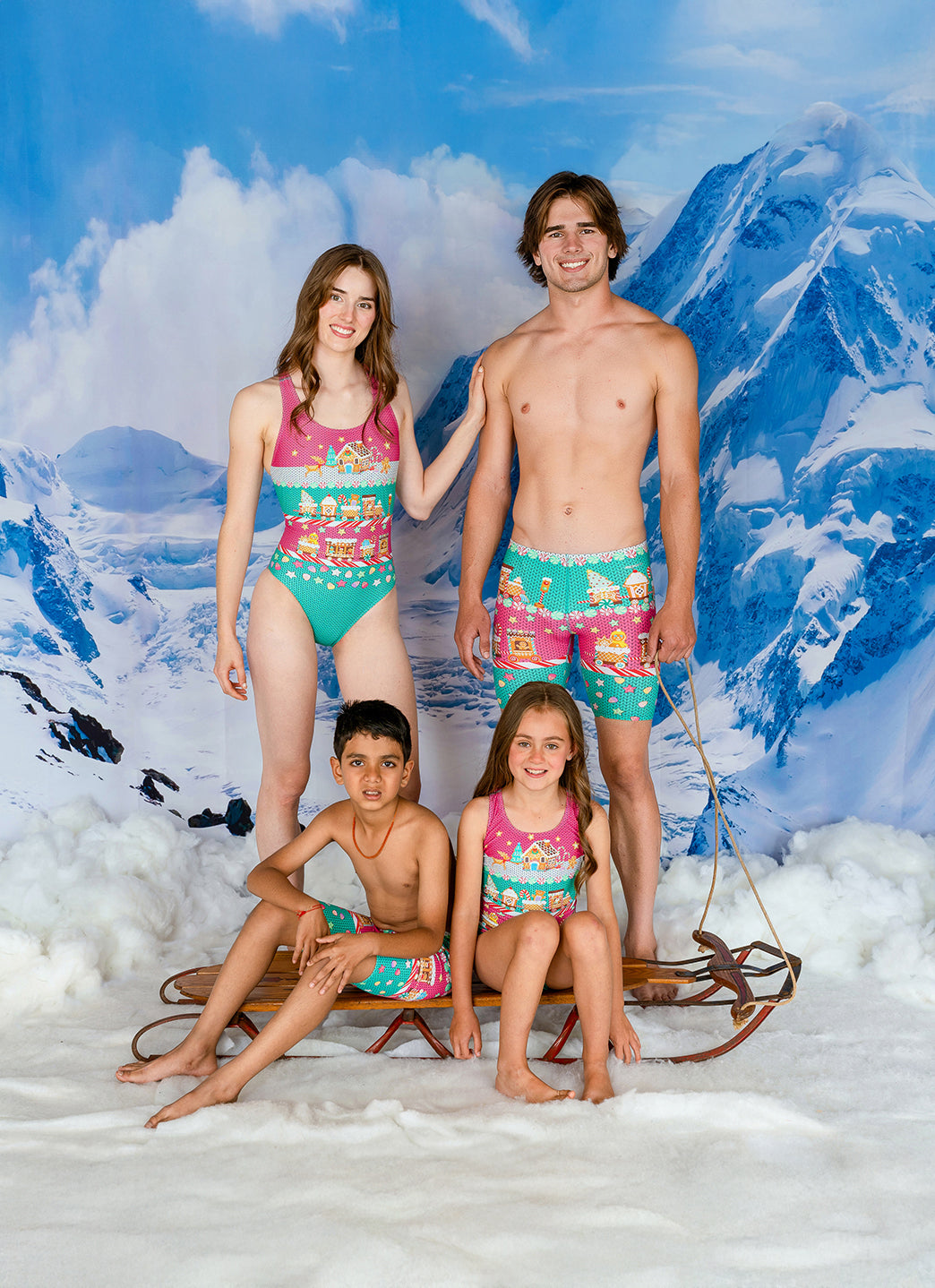  Sporti Granny Sweater Gingerbread Wide Strap One Piece Swimsuit (22-44)