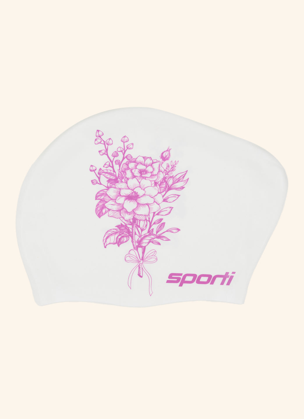  Sporti Mystic Bloom Long Hair Bun Silicone Swim Cap