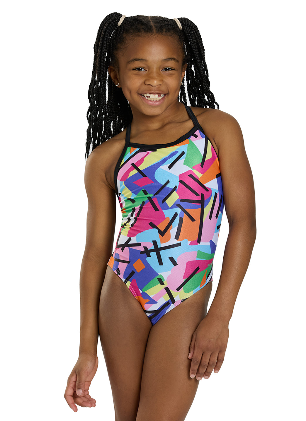 Sporti HydroLast Electric Pop Thin Strap One Piece Swimsuit (22-40)