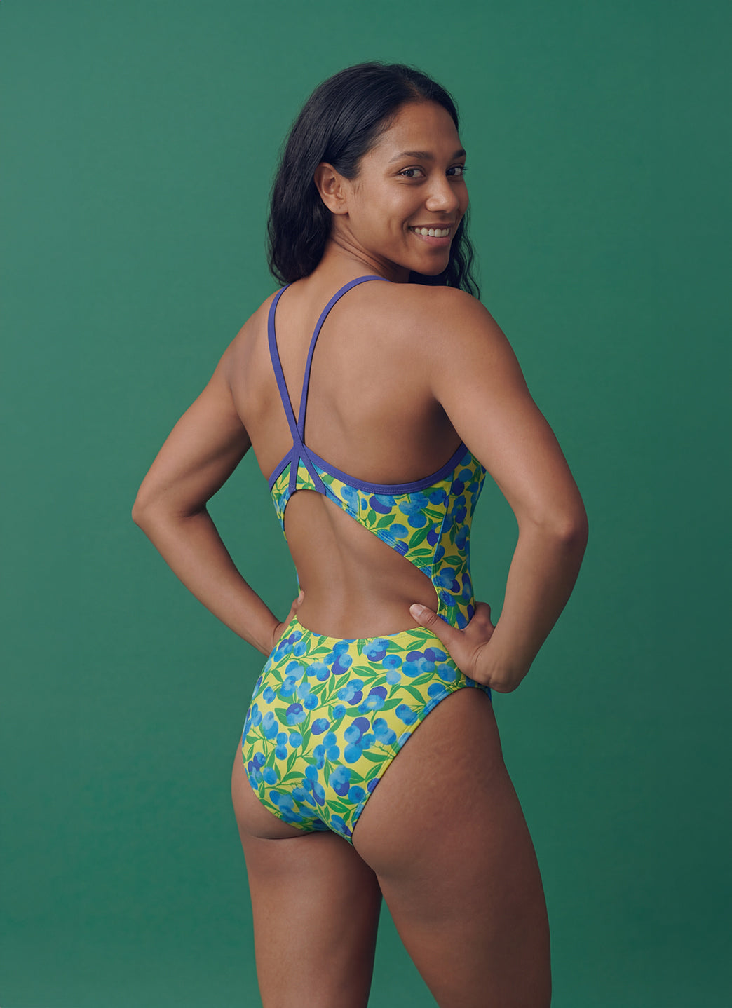  Sporti Blueberry Breeze Thin Strap One Piece Swimsuit (22-44)