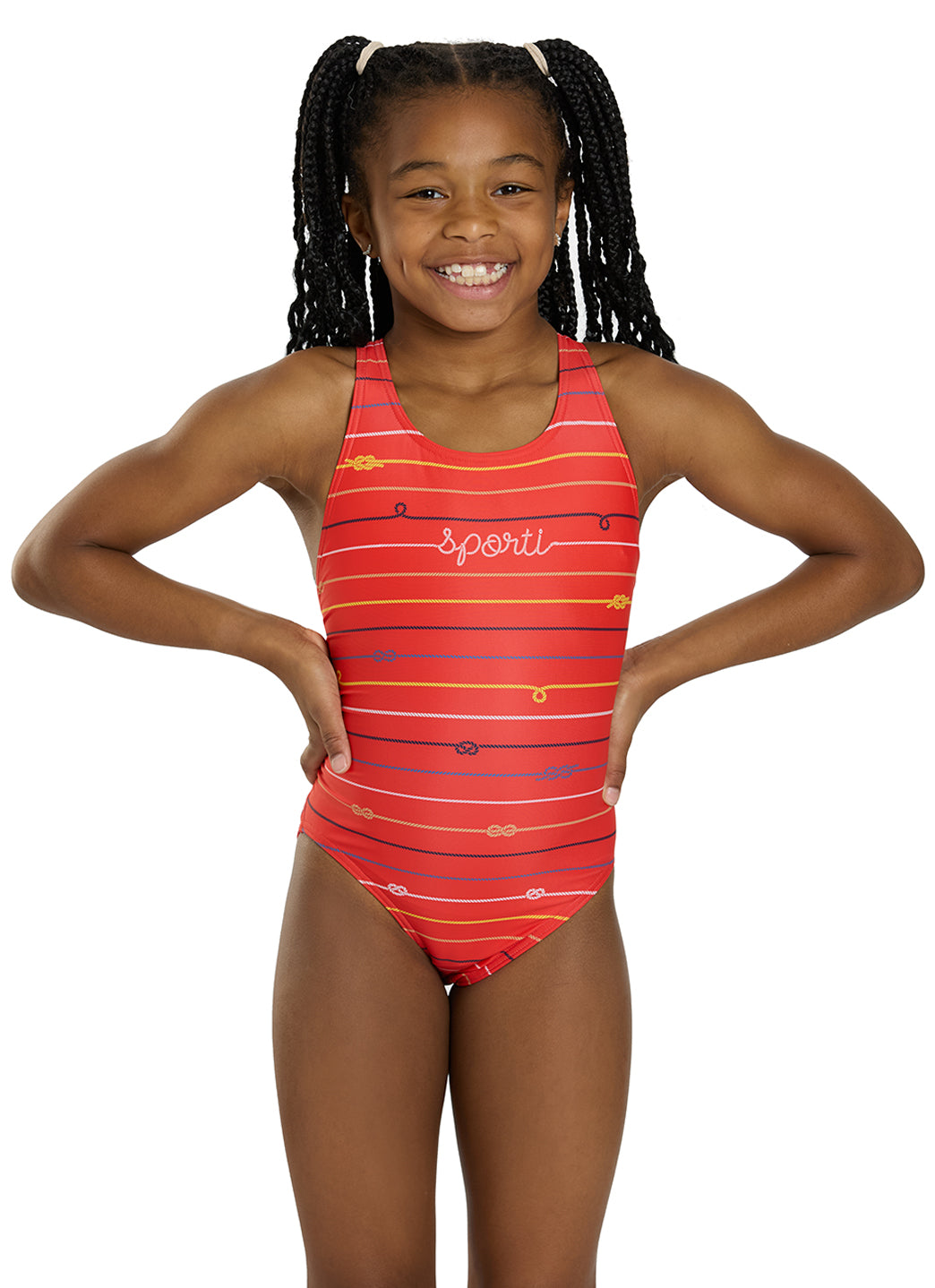  Sporti Sailor's Knot Wide Strap One Piece Swimsuit (22-44)