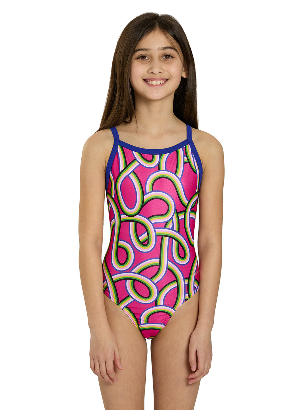  Sporti HydroLast Ultra Glow Thin Strap One Piece Swimsuit Youth (22-28)