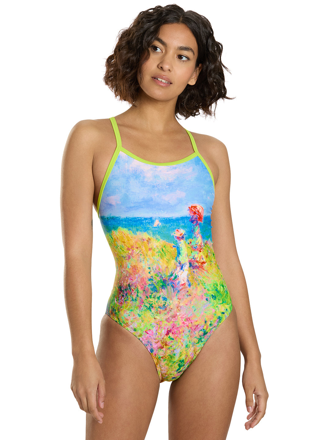  Sporti Seaside Impression Thin Strap One Piece Swimsuit (22-44)