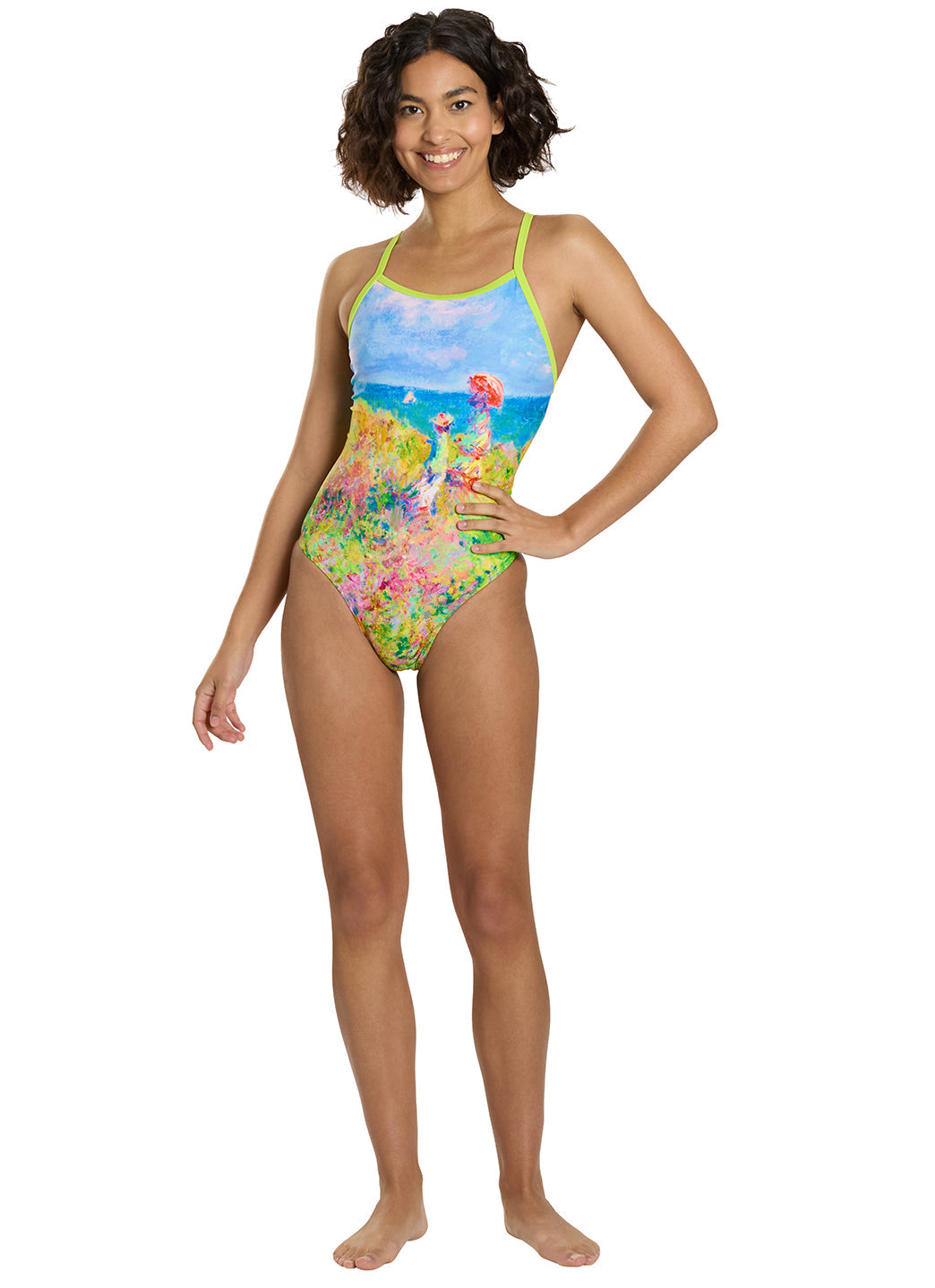  Sporti Seaside Impression Thin Strap One Piece Swimsuit (22-44)